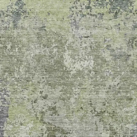 Green And Gray Abstract Washable Indoor Outdoor Area Rug Photo 6