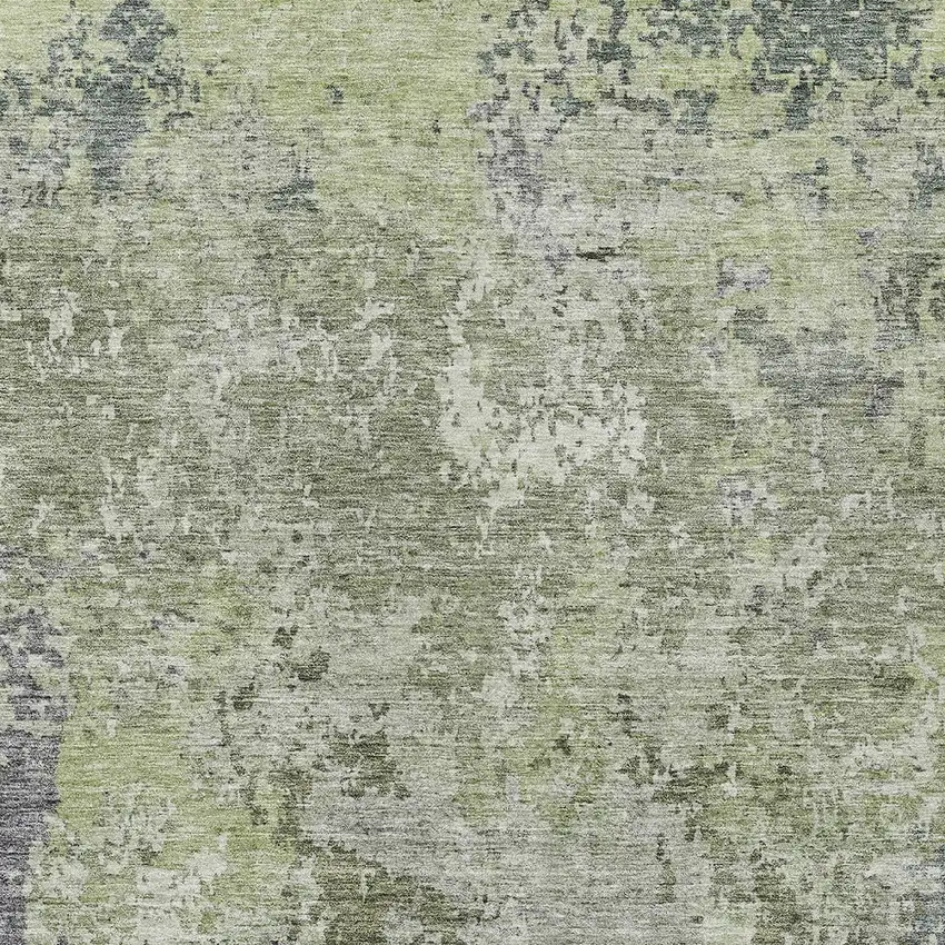 Green And Gray Abstract Washable Indoor Outdoor Area Rug Photo 6