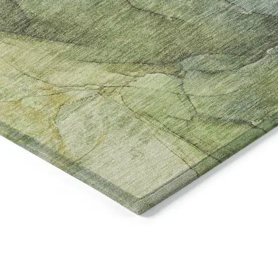 Green And Gray Abstract Washable Indoor Outdoor Area Rug Photo 6