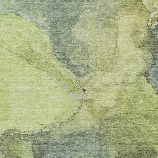 Green And Gray Abstract Washable Indoor Outdoor Area Rug Photo 3