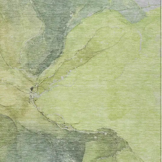 Green And Gray Abstract Washable Indoor Outdoor Area Rug Photo 7