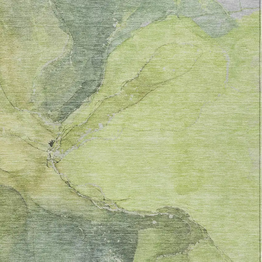 Green And Gray Abstract Washable Indoor Outdoor Area Rug Photo 7