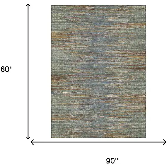 Green And Gray Abstract Washable Indoor Outdoor Area Rug Photo 6
