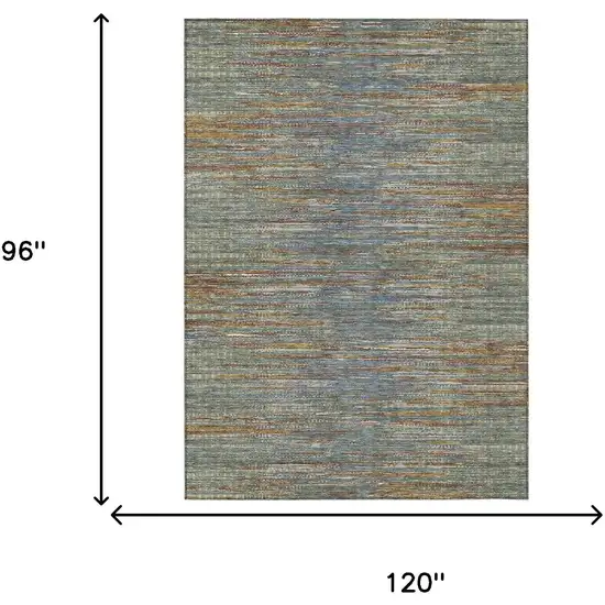 Green And Gray Abstract Washable Indoor Outdoor Area Rug Photo 6