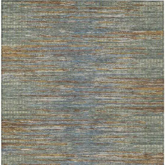 Green And Gray Abstract Washable Indoor Outdoor Area Rug Photo 3