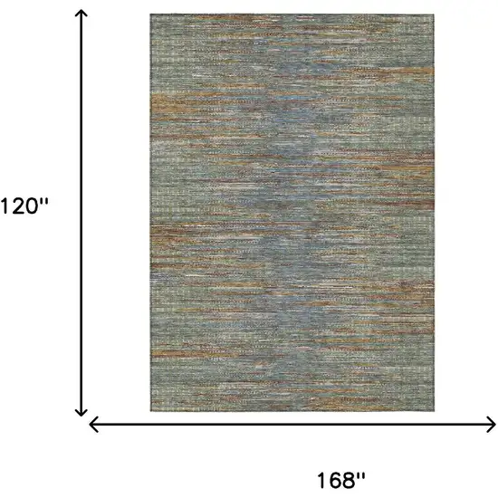 Green And Gray Abstract Washable Indoor Outdoor Area Rug Photo 6
