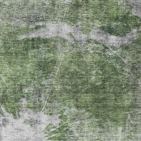 Green And Gray Abstract Washable Indoor Outdoor Area Rug Photo 5