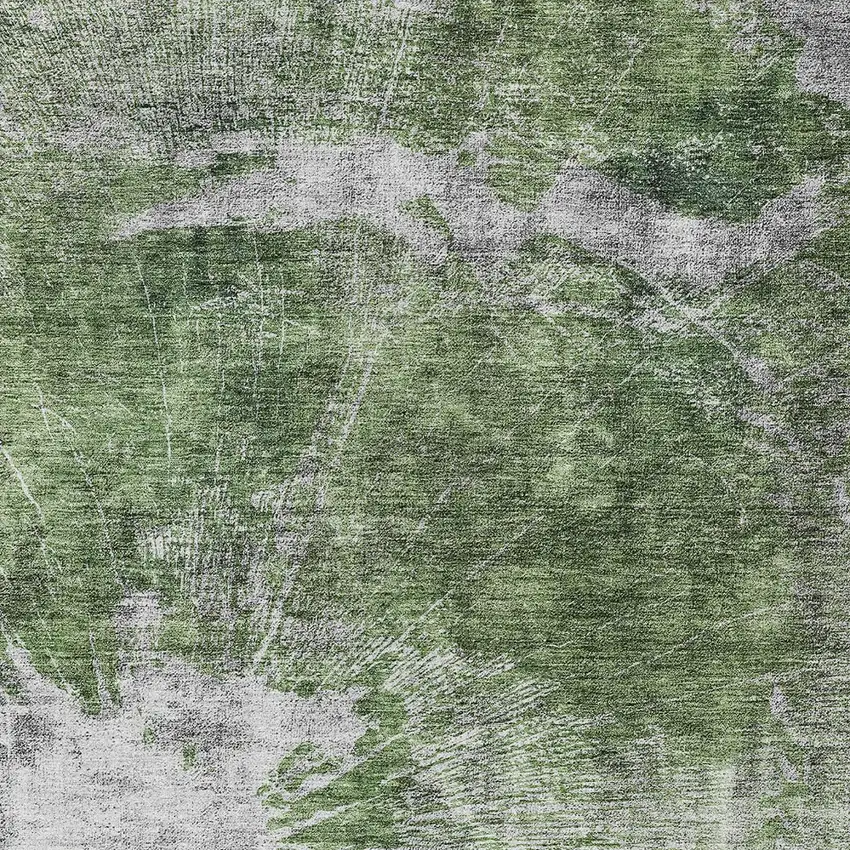 Green And Gray Abstract Washable Indoor Outdoor Area Rug Photo 5