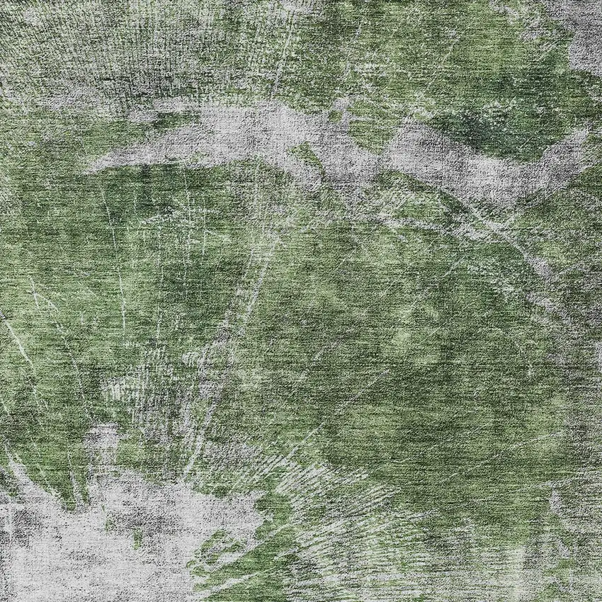 Green And Gray Abstract Washable Indoor Outdoor Area Rug Photo 5
