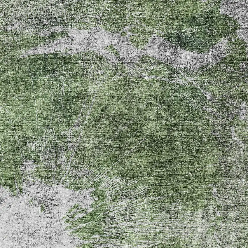 Green And Gray Abstract Washable Indoor Outdoor Area Rug Photo 4