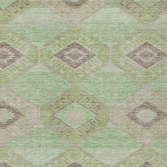Green And Gray Aztec Washable Indoor Outdoor Area Rug Photo 4