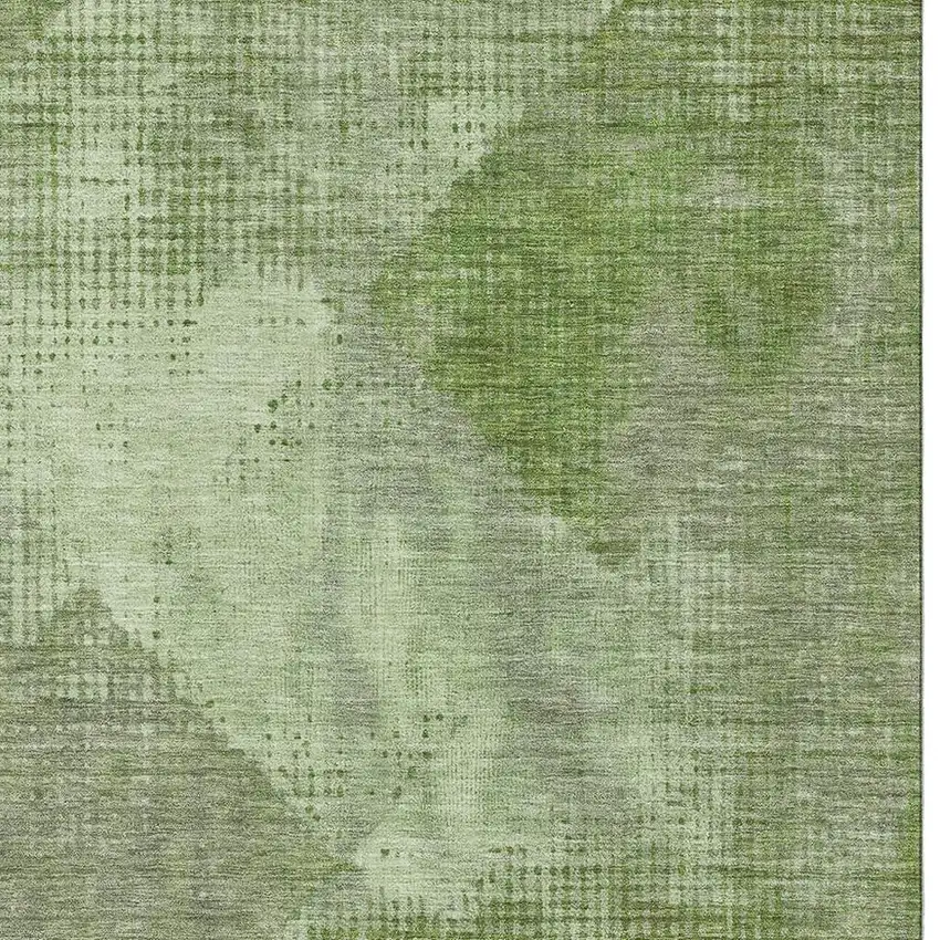 Green And Gray Diamond Washable Area Rug With UV Protection Photo 3