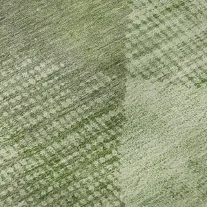 Photo of Green And Gray Diamond Washable Area Rug With UV Protection