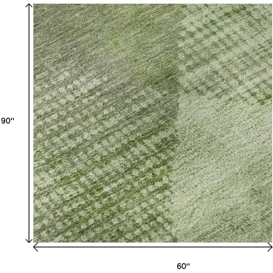 Green And Gray Diamond Washable Area Rug With UV Protection Photo 9