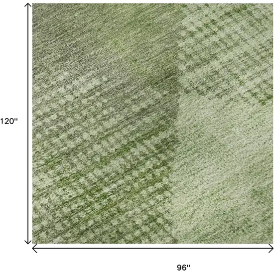 Green And Gray Diamond Washable Area Rug With UV Protection Photo 8