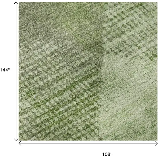 Green And Gray Diamond Washable Area Rug With UV Protection Photo 9