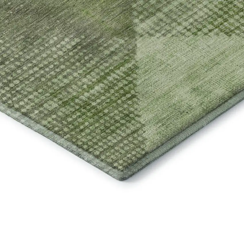 Green And Gray Diamond Washable Area Rug With UV Protection Photo 7