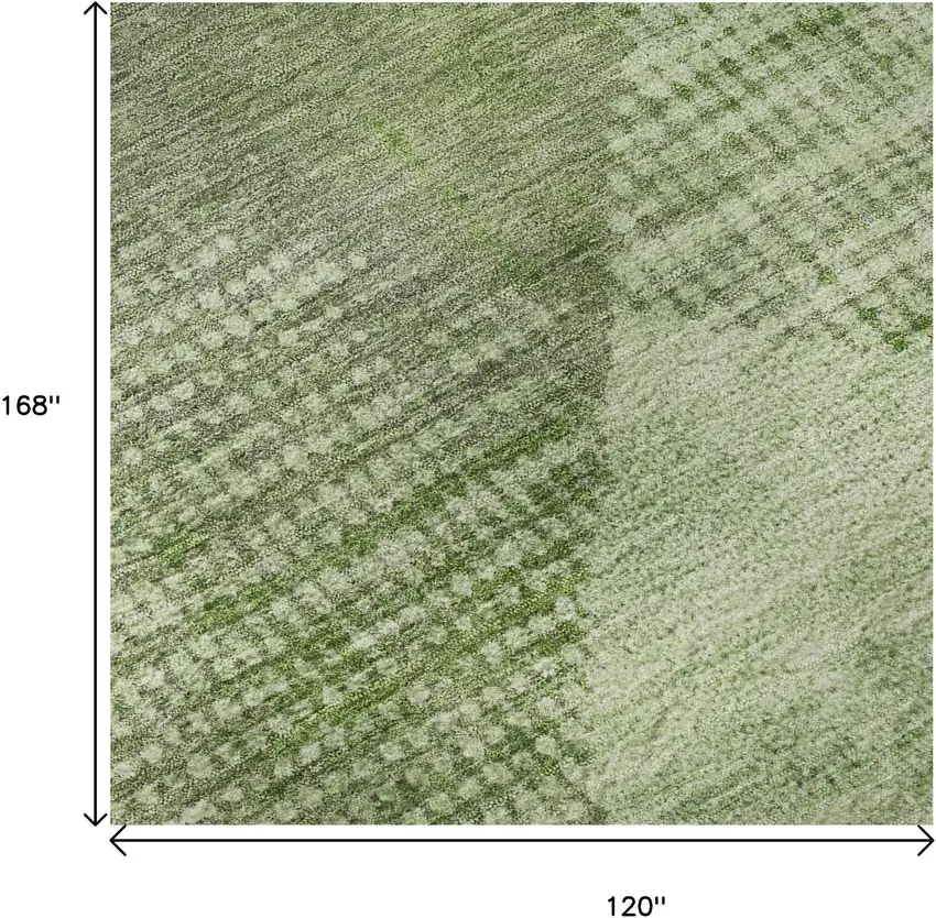 Green And Gray Diamond Washable Area Rug With UV Protection Photo 9