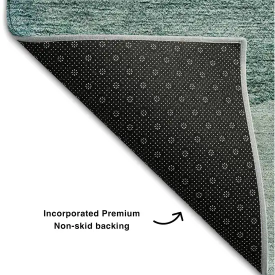 Green And Gray Geometric Washable Area Rug With UV Protection Photo 8