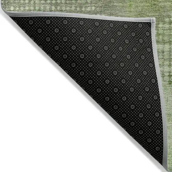 Green And Gray Geometric Washable Indoor Outdoor Area Rug Photo 3