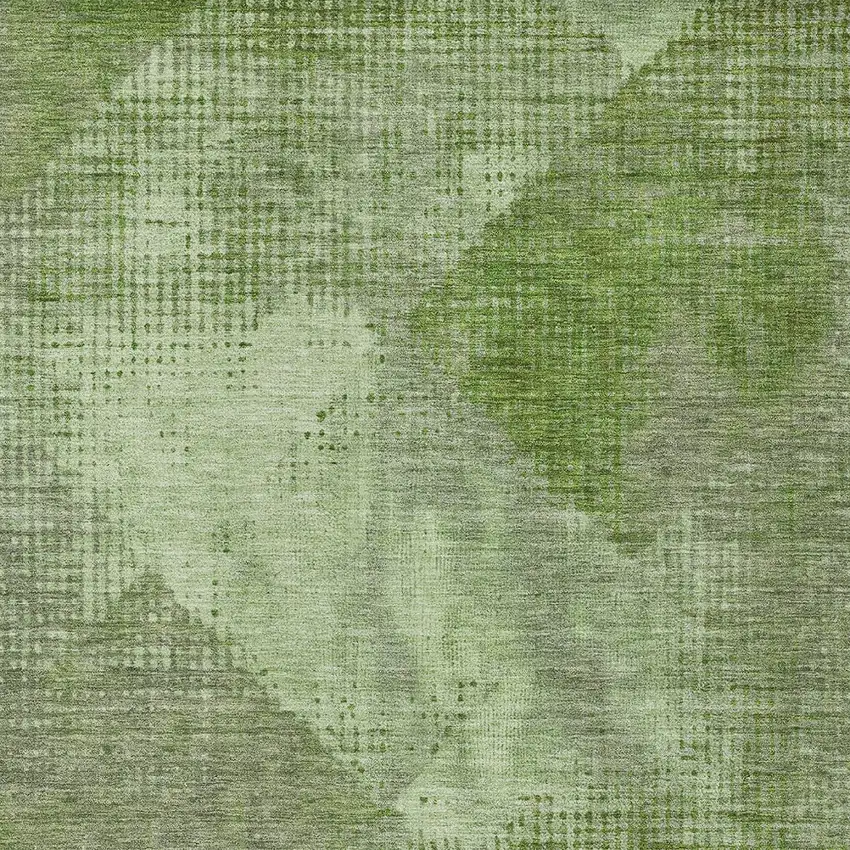 Green And Gray Geometric Washable Indoor Outdoor Area Rug Photo 5