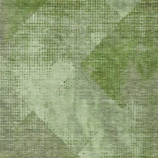 Green And Gray Geometric Washable Indoor Outdoor Area Rug Photo 5