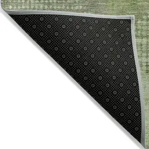 Photo of Green And Gray Geometric Washable Indoor Outdoor Area Rug
