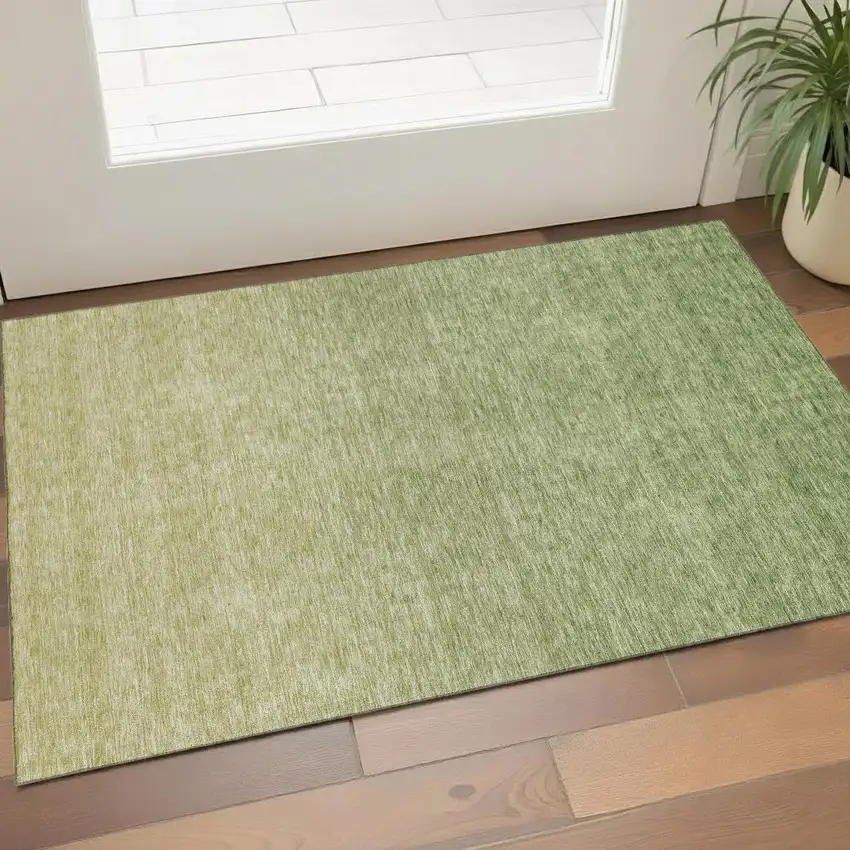 Green And Gray Ombre Washable Area Rug With UV Protection Photo 1
