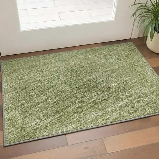 Green And Gray Ombre Washable Area Rug With UV Protection Photo 2