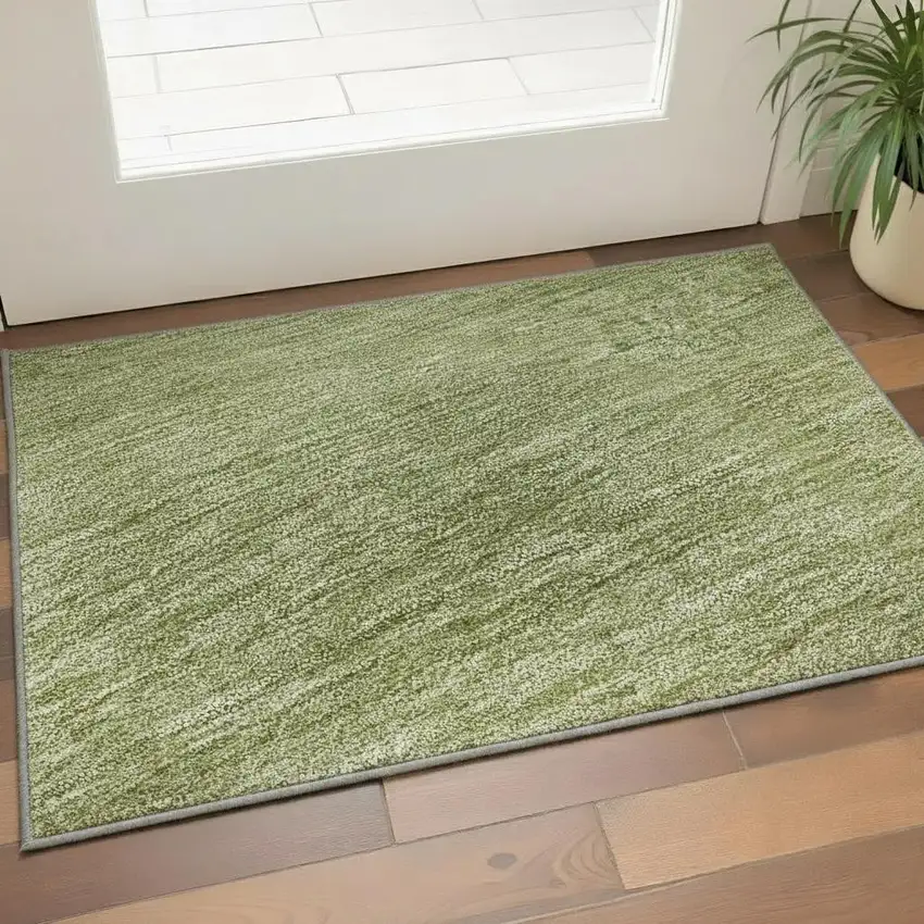 Green And Gray Ombre Washable Area Rug With UV Protection Photo 2