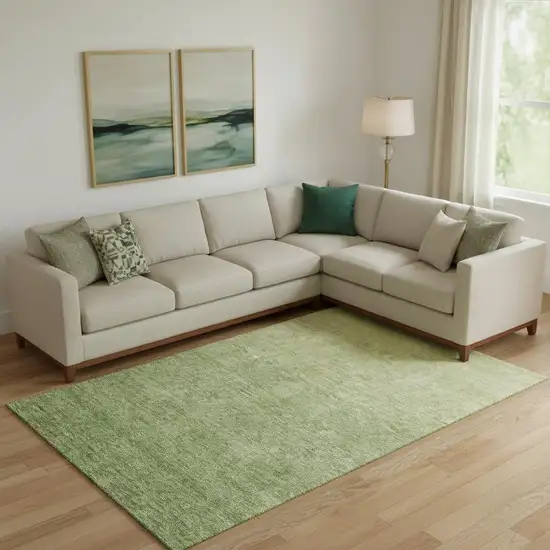 Green And Gray Ombre Washable Area Rug With UV Protection Photo 2