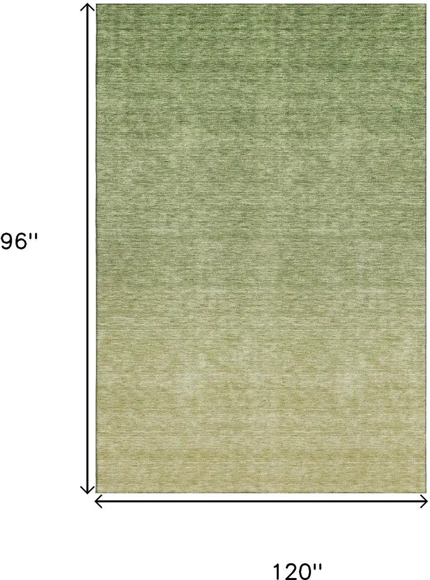 Green And Gray Ombre Washable Area Rug With UV Protection Photo 7