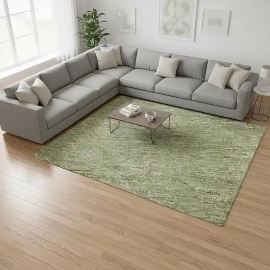 Green And Gray Ombre Washable Area Rug With UV Protection Photo 2