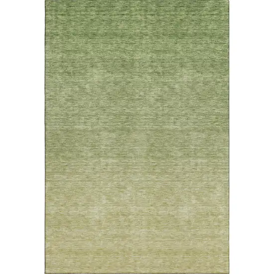 Green And Gray Ombre Washable Area Rug With UV Protection Photo 7