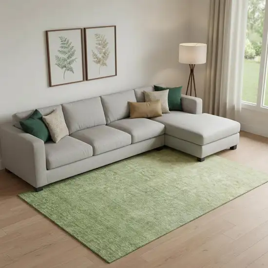 Green And Gray Ombre Washable Area Rug With UV Protection Photo 2