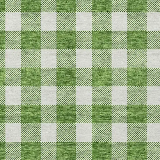 Green And Gray Plaid Washable Indoor Outdoor Area Rug Photo 6
