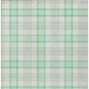 Photo of Green And Gray Plaid Washable Indoor Outdoor Area Rug