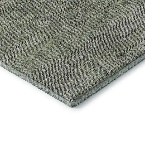 Green And Gray Southwestern Washable Area Rug With UV Protection Photo 8