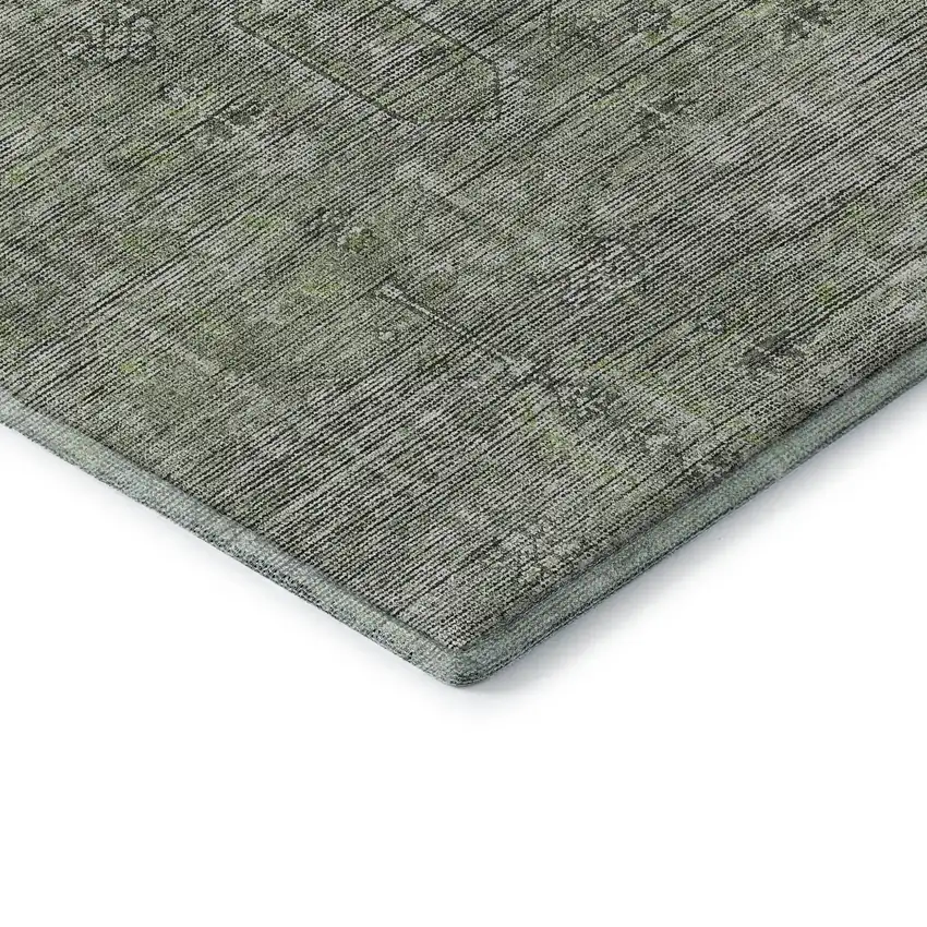 Green And Gray Southwestern Washable Area Rug With UV Protection Photo 8