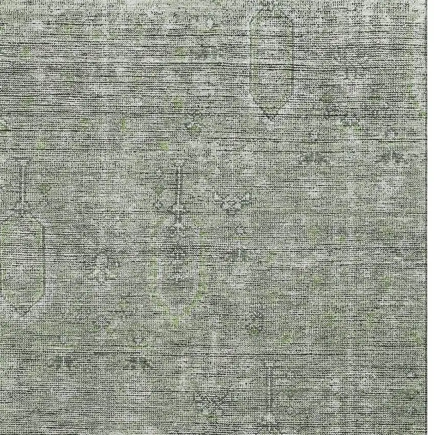 Green And Gray Southwestern Washable Area Rug With UV Protection Photo 3