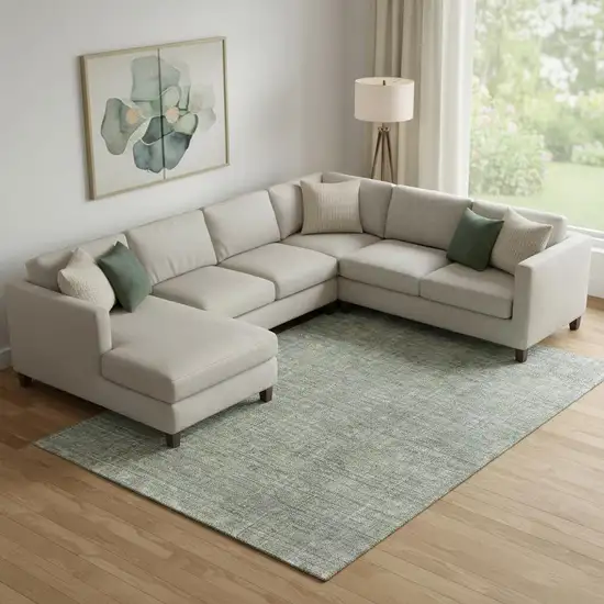 Green And Gray Southwestern Washable Area Rug With UV Protection Photo 1