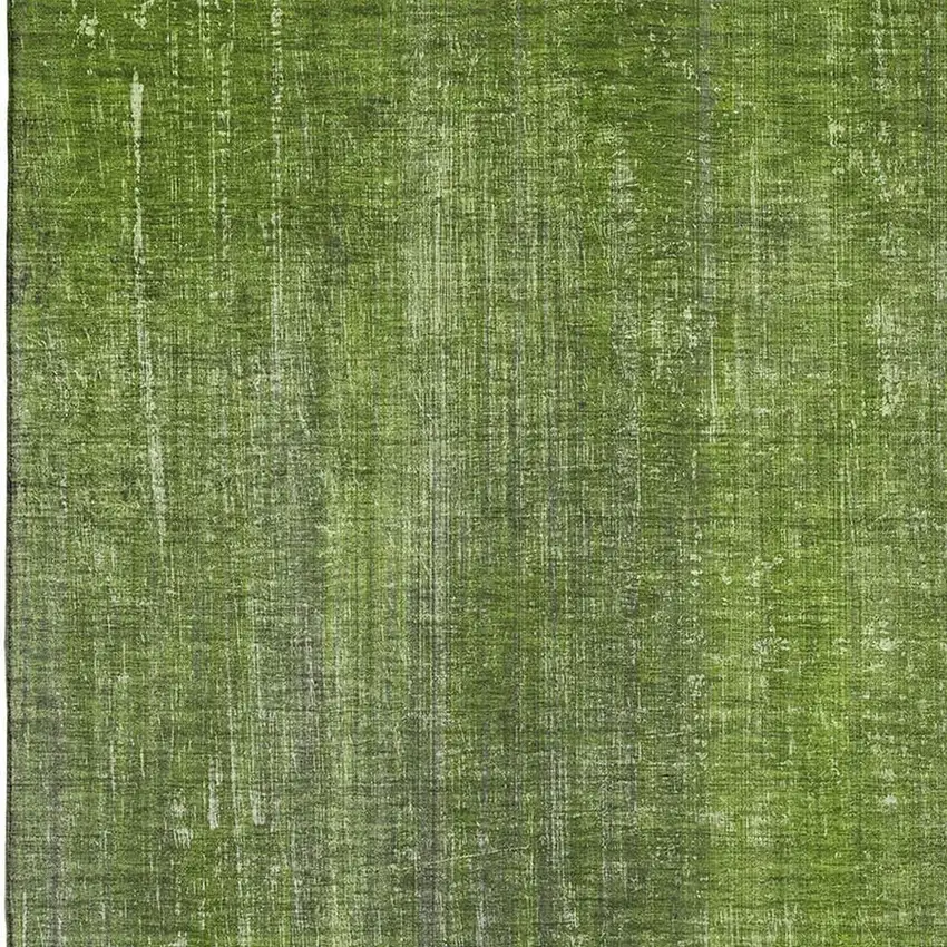 Green And Gray Striped Washable Area Rug With UV Protection Photo 3