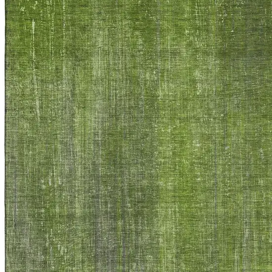 Green And Gray Striped Washable Area Rug With UV Protection Photo 4