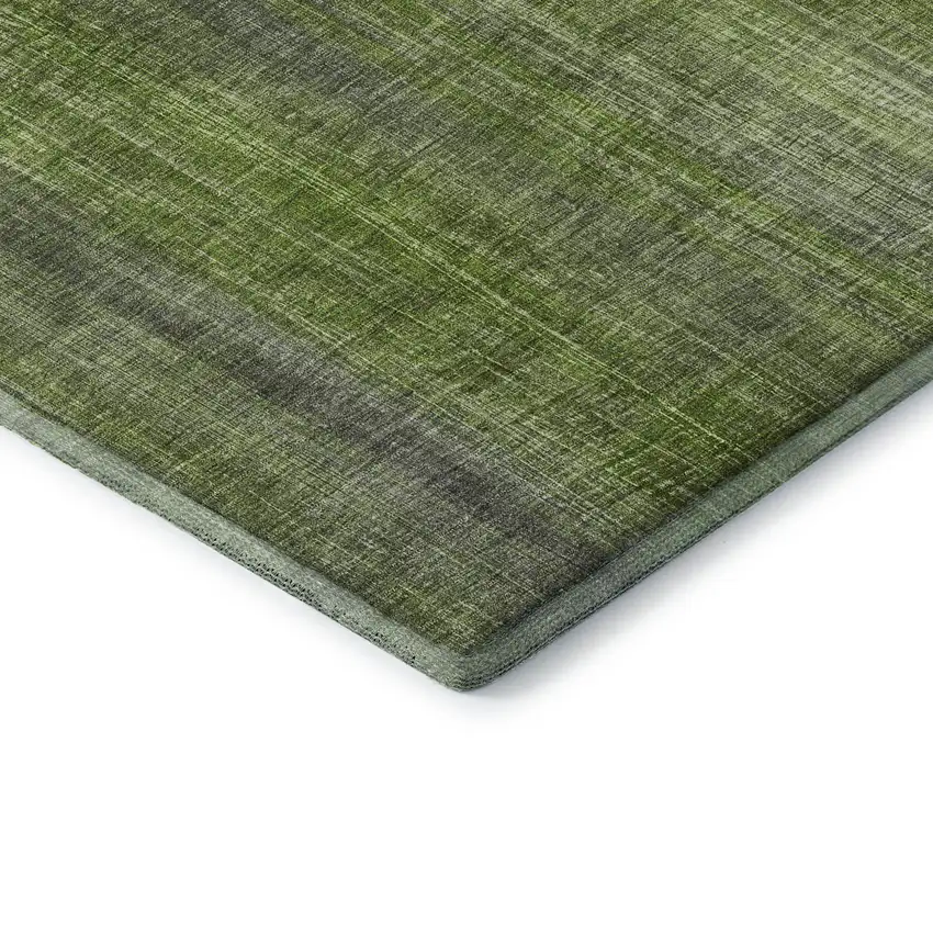Green And Gray Striped Washable Area Rug With UV Protection Photo 8