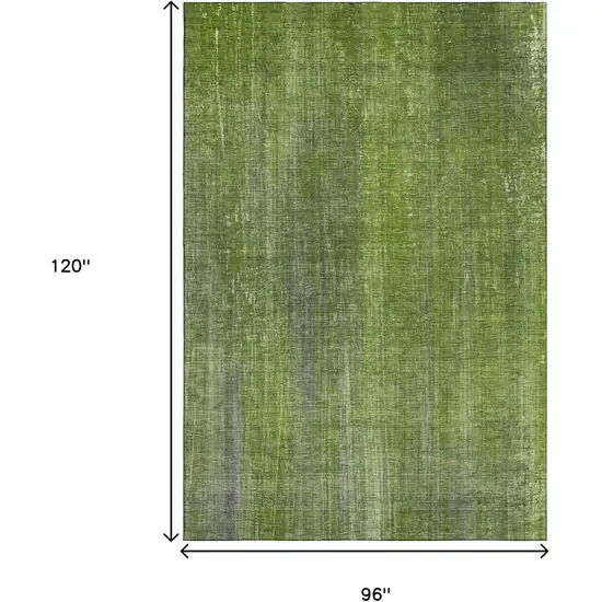 Green And Gray Striped Washable Area Rug With UV Protection Photo 6