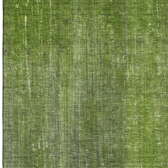 Green And Gray Striped Washable Area Rug With UV Protection Photo 3