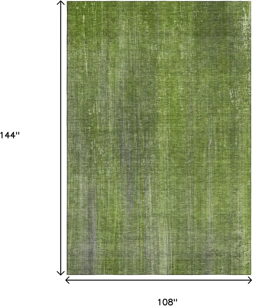 Green And Gray Striped Washable Area Rug With UV Protection Photo 7
