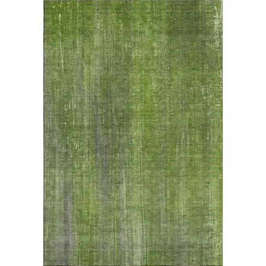 Green And Gray Striped Washable Area Rug With UV Protection Photo 1
