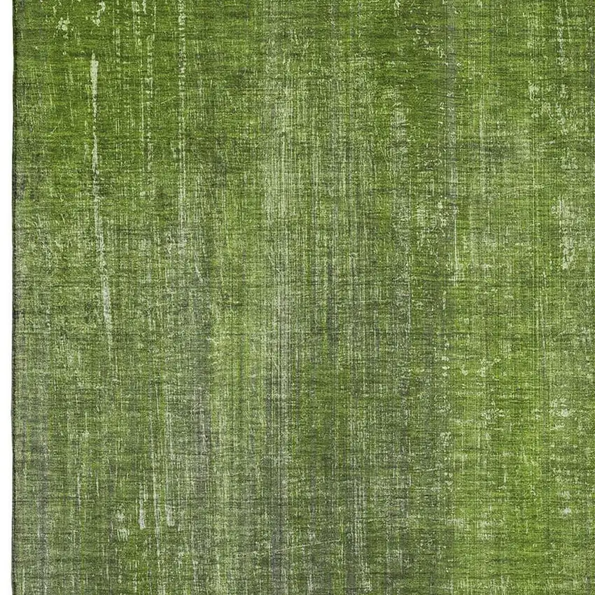 Green And Gray Striped Washable Area Rug With UV Protection Photo 3