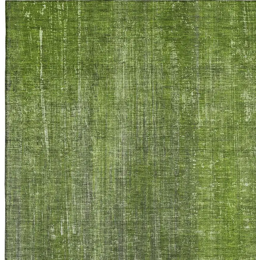 Green And Gray Striped Washable Area Rug With UV Protection Photo 3